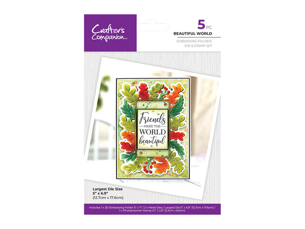 Gemini Embossed Frames Embossing Folder, Die & Stamp Set - Beautiful World