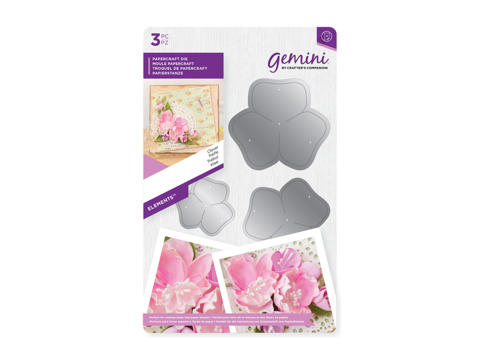 Gemini Elements Flower Forming Foam Die - Clover