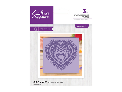 Gemini Lace Nesting Die – Swirling Heart Frames