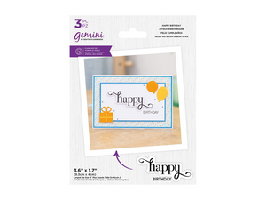 Gemini Fancy Sentiments Stamp and Die - Happy Birthday