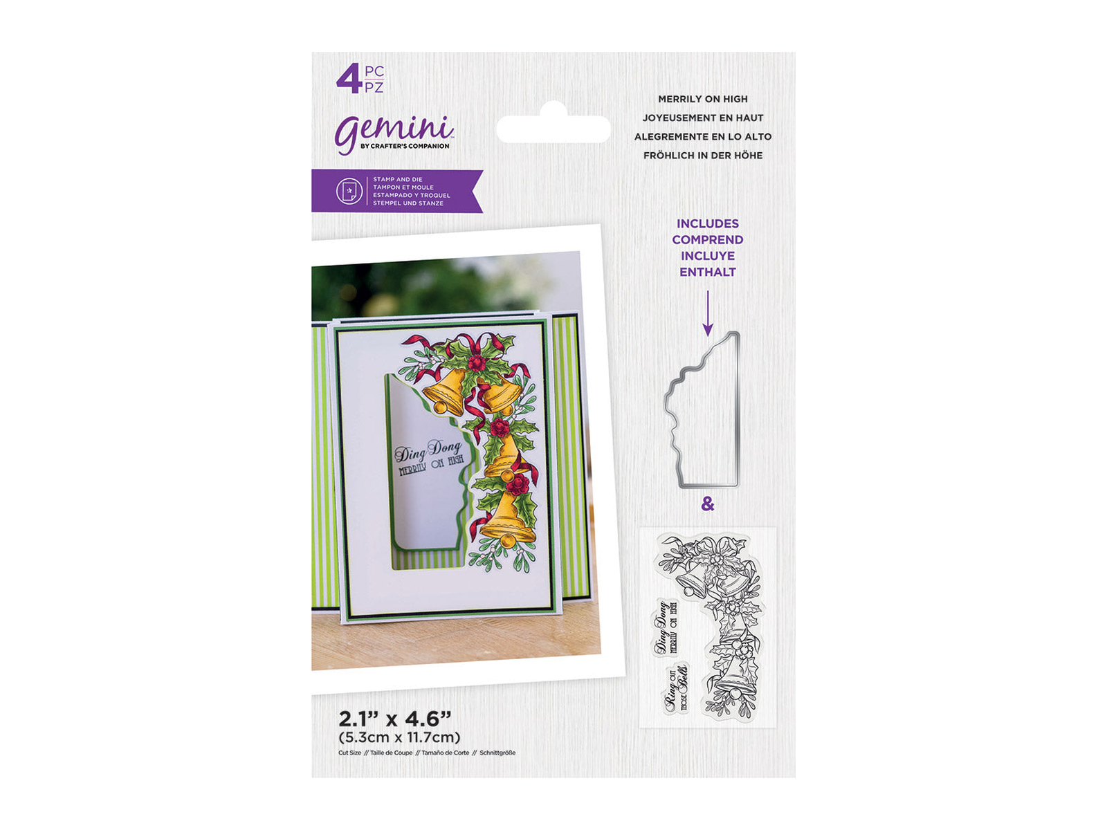 Gemini Christmas Frame Stamp & Die - Merrily on High