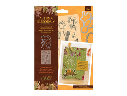 Nature's Garden Autumn Blessings Collection Stamp & Die - Harvest Festival