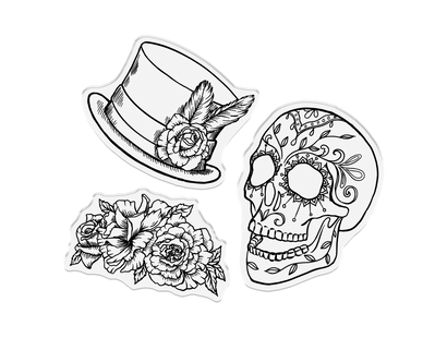 Sheena Douglass Day of the Dead Stamp & Die - Sugar Skull Embellish