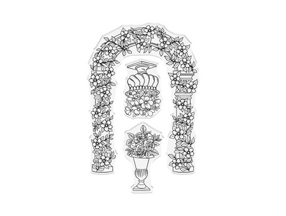 Sara Signature - Age of Elegance - Stamp & Die - Garden Arch & Topiary Urn