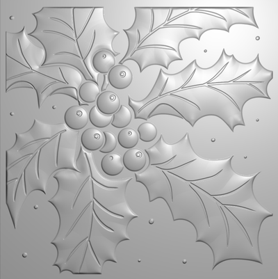 Nature’s Garden - 3D Embossing Folder 5.5” x 5.5” - Holly Evergreen