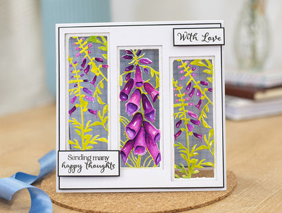 Gemini Floral Panel Create-a-Card Die - Foxglove