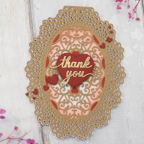 Diecut Pink Shimmer Lace Cardstock
