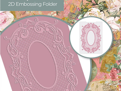 Nature's Garden Vintage Rose Embossing Folder - Baroque Frame