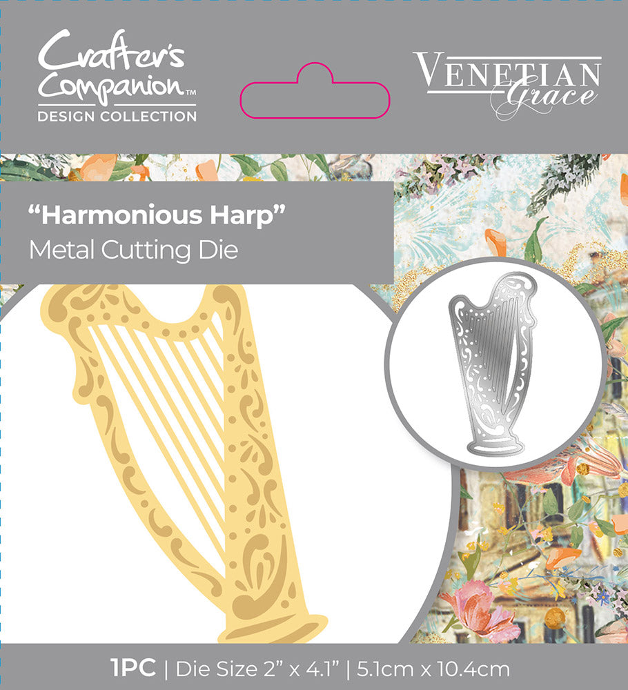 Venetian Grace Metal Die – Harmonious Harp -Crafter's Companion US